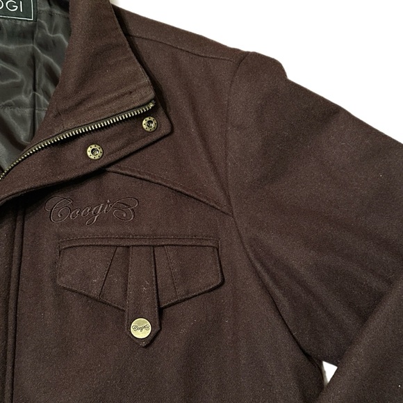 Coogi Wool Blend Brown Jacket Multi Pocket Full Zip Men’s Size XL - Picture 7 of 12